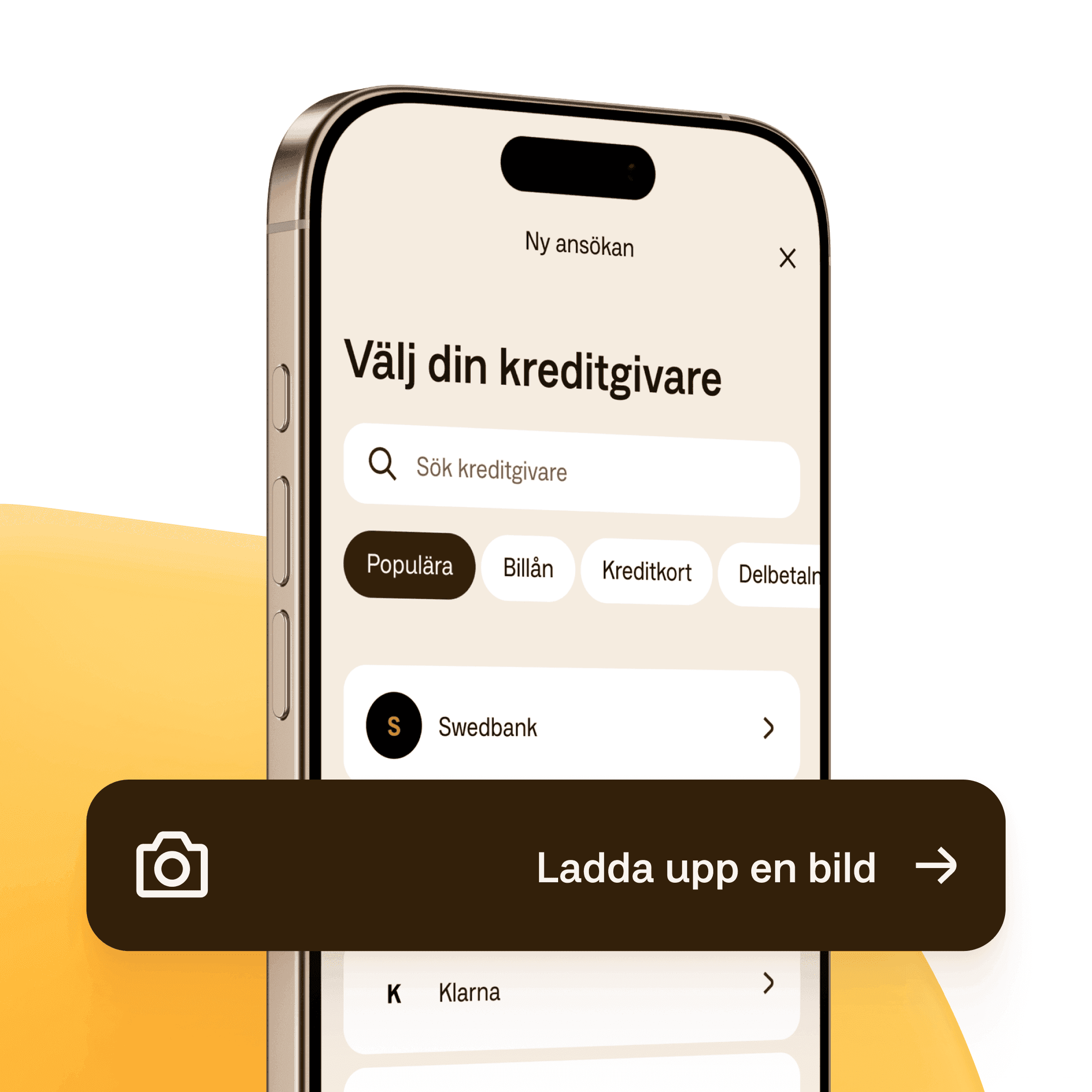Ladda upp dina delbetalningar i Anyfin-appen